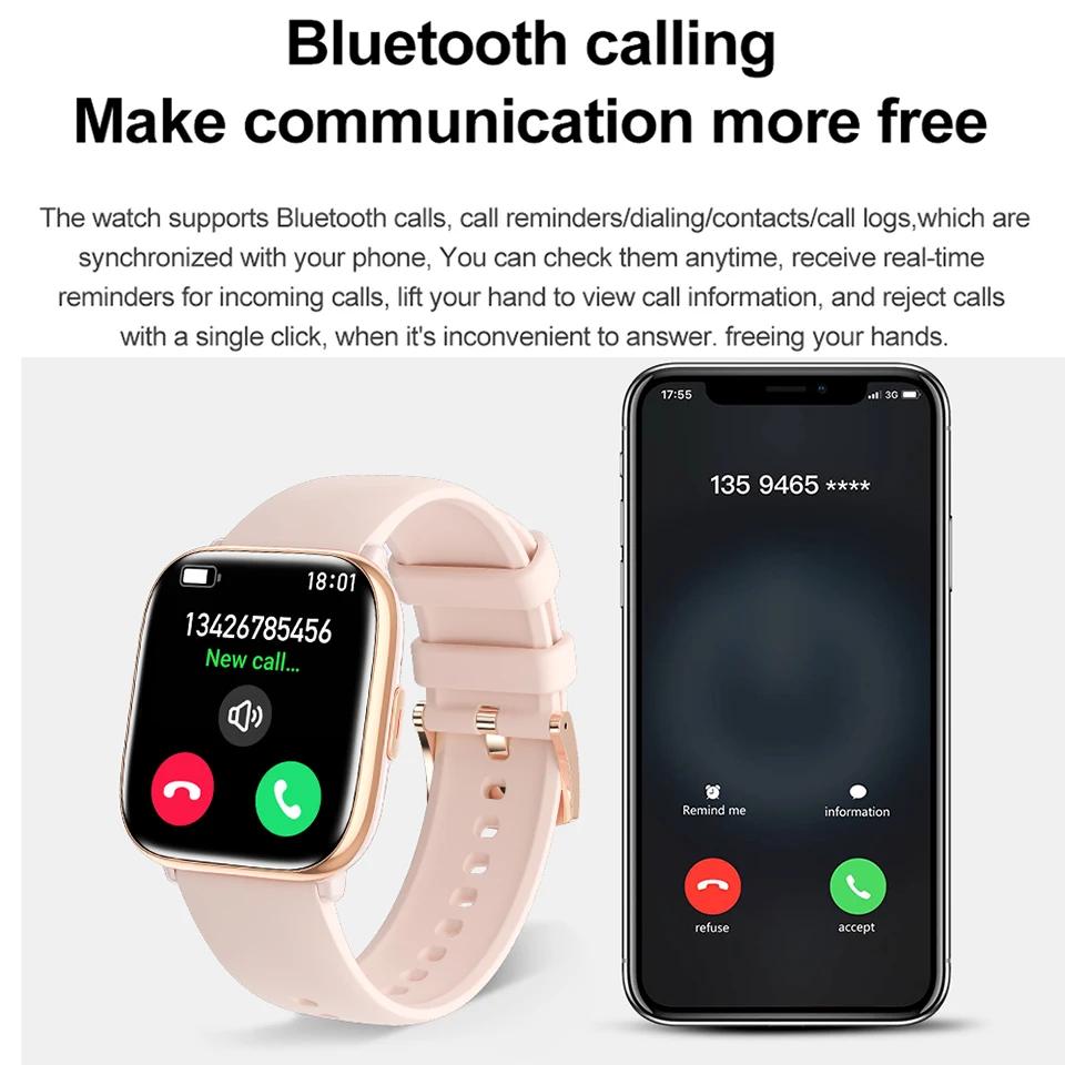 New Smart Watch Full Touch Screen Bluetooth Call AI Voice Heart Rate Waterproof Watches Sports Bracelet Smartwatch Women