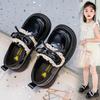 Versatile Girls Leather Shoes 2025 Spring New Kids Casual Shoe Simple Girl Bow Princess Shoes Anti Slip Child Performance Shoe