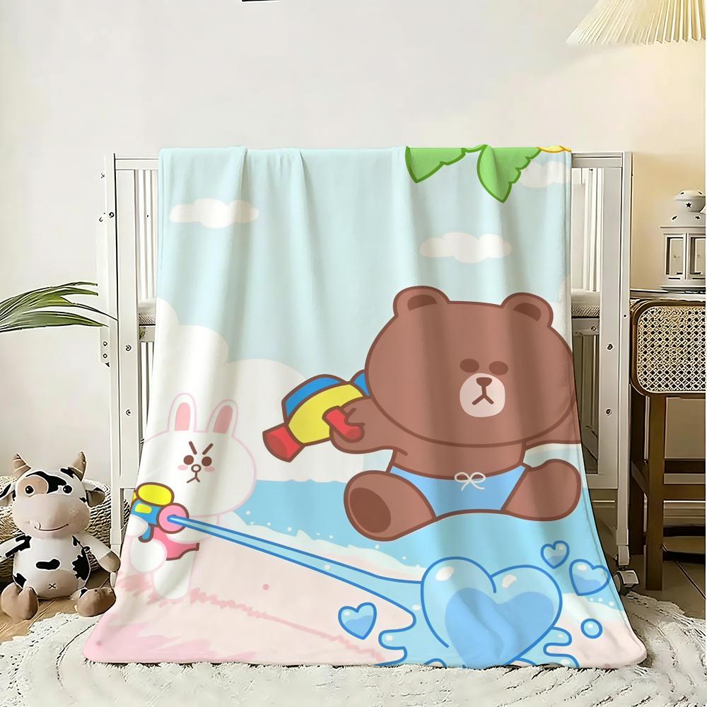 KINGDOM L-LINE F-Friends Throw Soft Flannel Throw Blanket, Lightweight Breathable Summer Nap Blanket For Home Travel Cozy Decor