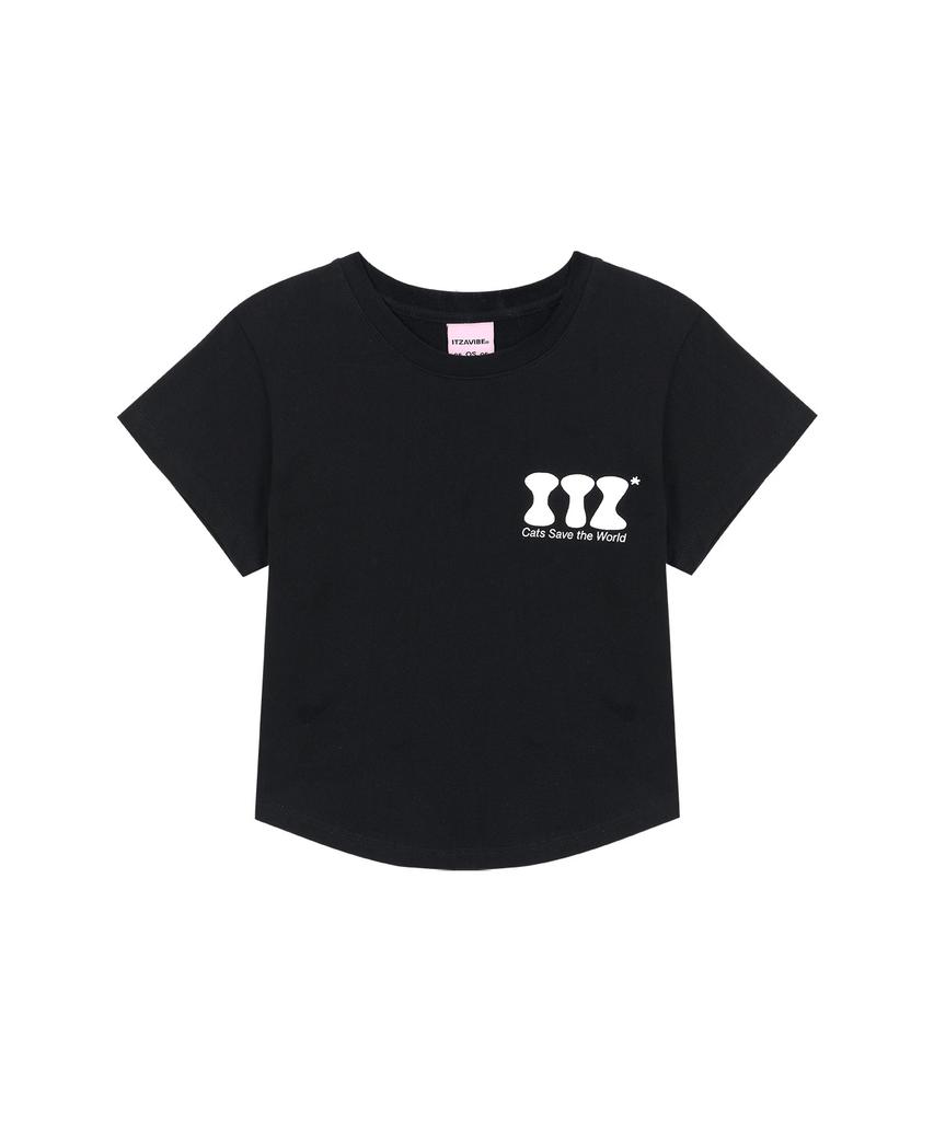 Isjabaibeu Itz Mini Logo Crop T Shirt - Black
