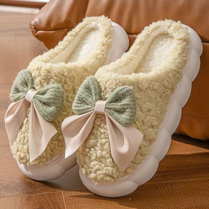 Cartoon cotton slippers men's autumn and winter indoor home thick bottom velvet warm outer wear couple confinement slippers women