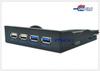 3.5" USB 3.0 Drive Bay Front Panel: 19-Pin/9-Pin to U3+U2 High-Speed Adapter, 4 Ports (2 USB 3.0 + 2 USB 2.0)