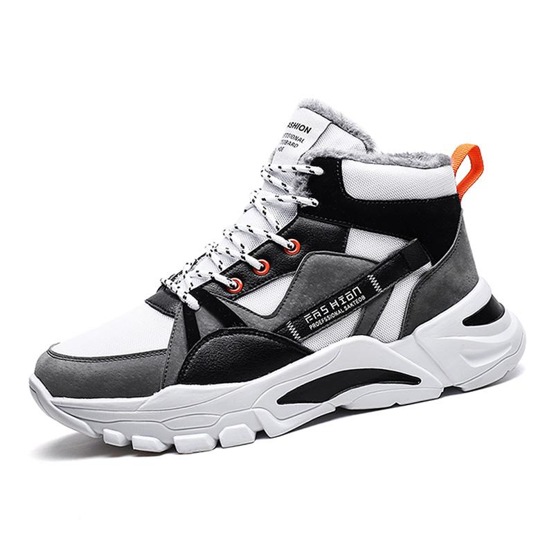 Fashion Snow Boots Men's Winter Work Clothes Men's Shoes High Top Waterproof Anti Slip Plush Thick Insulation Cotton Shoes Men boots