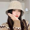 New Double-Sided Hat Knitted Hollow Bucket Hat Autumn and Winter Warm Basin Hat Sun Hat Versatile Bucket Hat Tide
