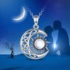 Huitan Ästhetisches Sonnen- und Monddesign Damen-Anhänger Halskette mit Imitation Opalstein Boho-Stil Strandurlaub Schmuck Geschenk