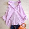 Very Good Condition Plasty Linen Cotton Skipper Shirt Blouse Pink