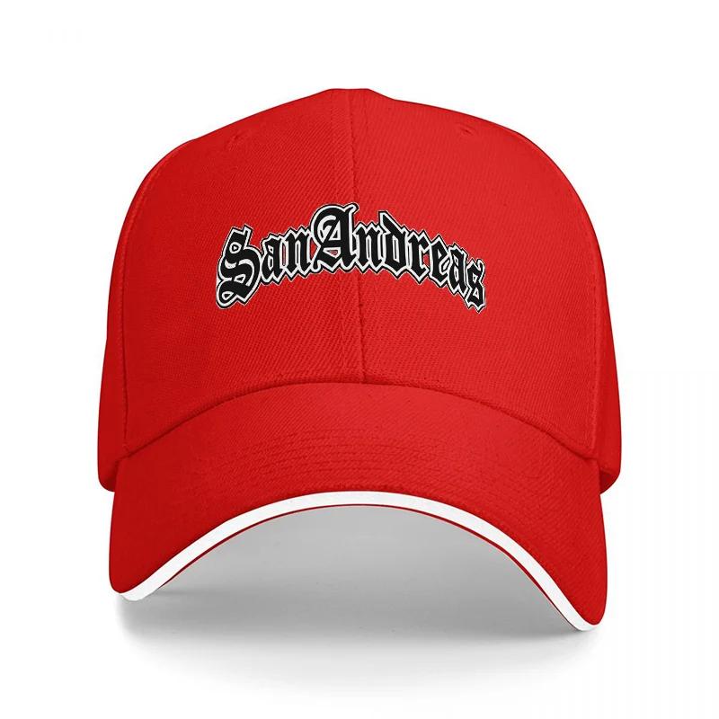 San Andreas Black Baseball Cap with White Embroidered Logo Classic Street Style Adjustable Fit for Men and Women