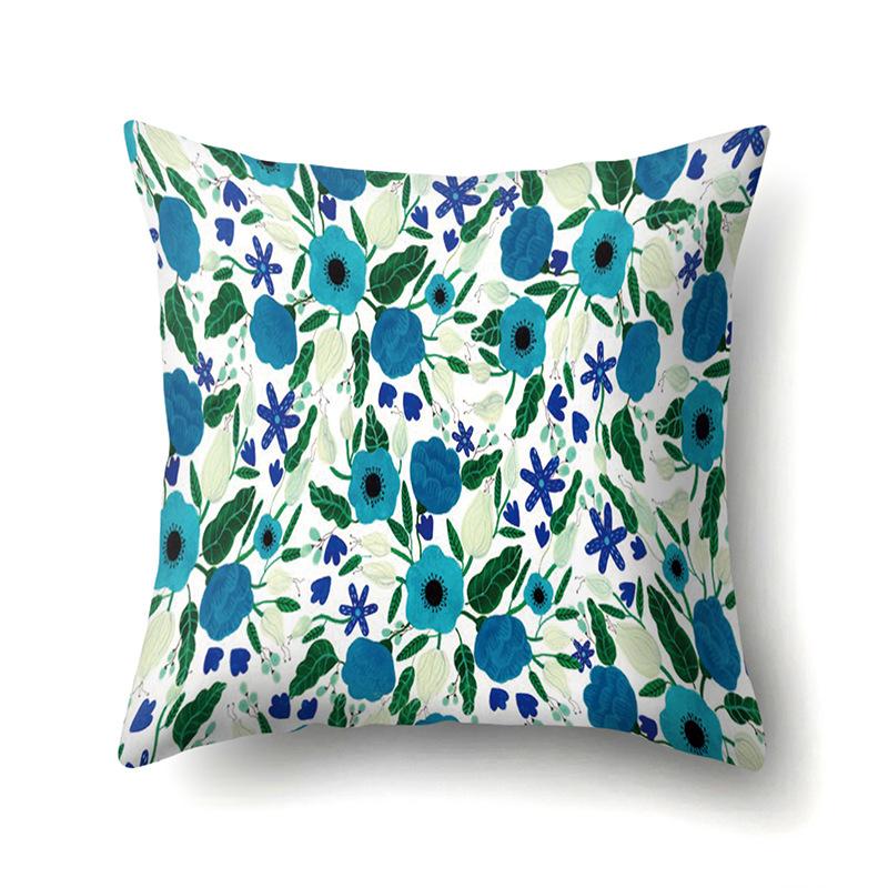 Polyester Pillowcase Plant Decoration Home Printed Pillow Car Waist Cushion Sofa Bed Head Cushion Cover