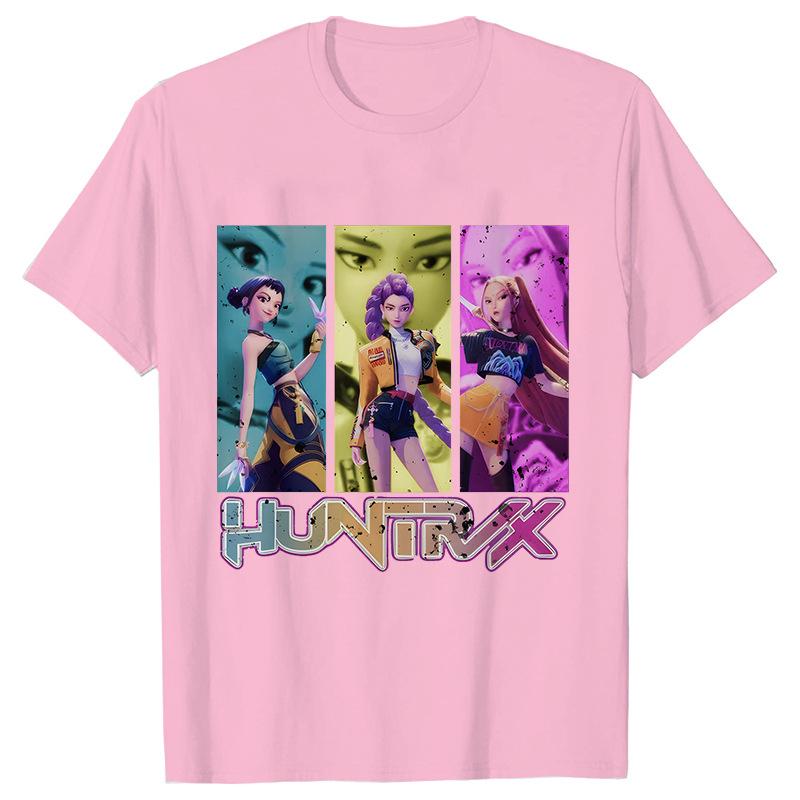 Movie KPop Demon Hunters Graphic Print T-shirt Rumi Mira Zoey Tshirt Saja Boys T Shirts Men's Women's Fashion Trend Streetwear