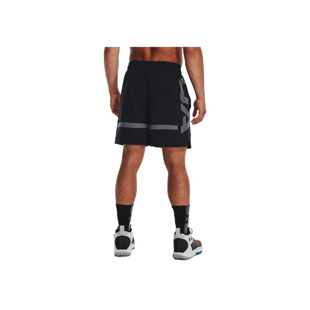 Under Armour Striped Trim Woven Basketball Shorts Men Shorts Black 1377309-001