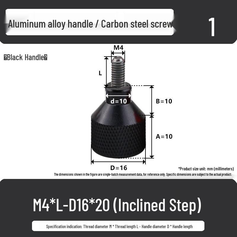 M3M4 Aluminum Alloy Hand-Tightening Flat Head Knurled Adjustment Screw Bolt