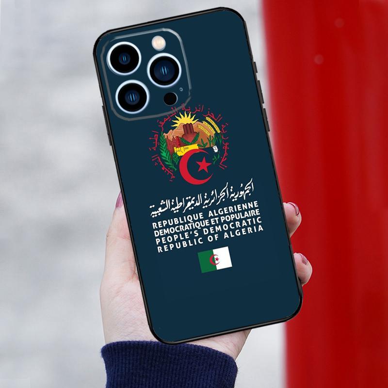 Algerian Emblem Algeria Flag Phone Case For iPhone 15 16 Pro Max 12 13 Mini 11 14 Pro Max XR 16 15 Plus 16e Back Cover