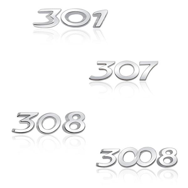 3D Metal Car Stickers Trunk Emblem Badge Decal For 206 207 208 301 307 308 406 408 508 5008 2008 3008 4008 Car Styling