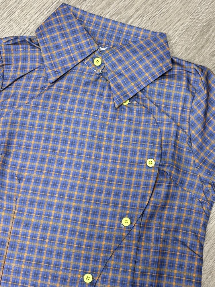 Estetică, vintage, retro, cămăși în carouri, pentru femei, Y2k, vară, cu un singur piept, pentru birou, bluze pentru femei, coreeane, casual, subțiri, topuri