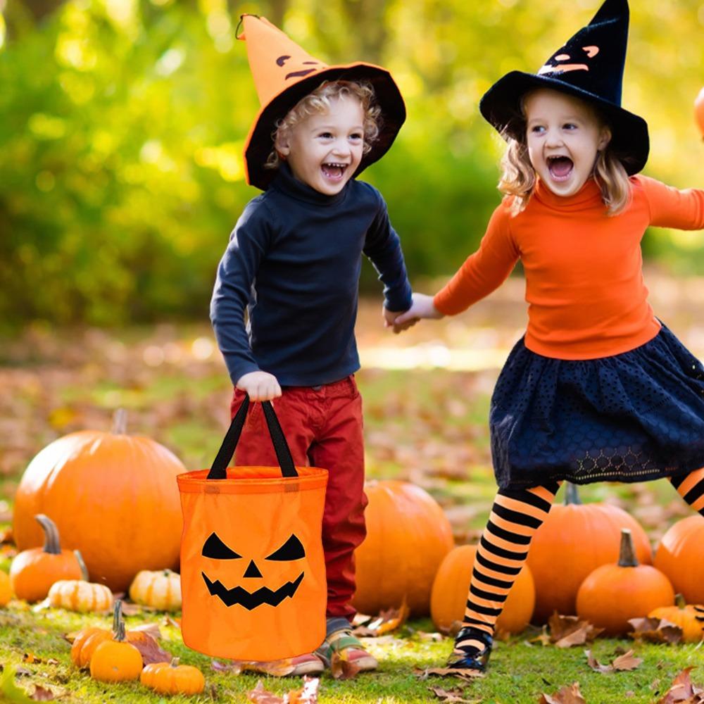Halloween Candy Bag Candy Storage Bucke Thanksgiving Gift Basket Halloween Trick or Treat Bags