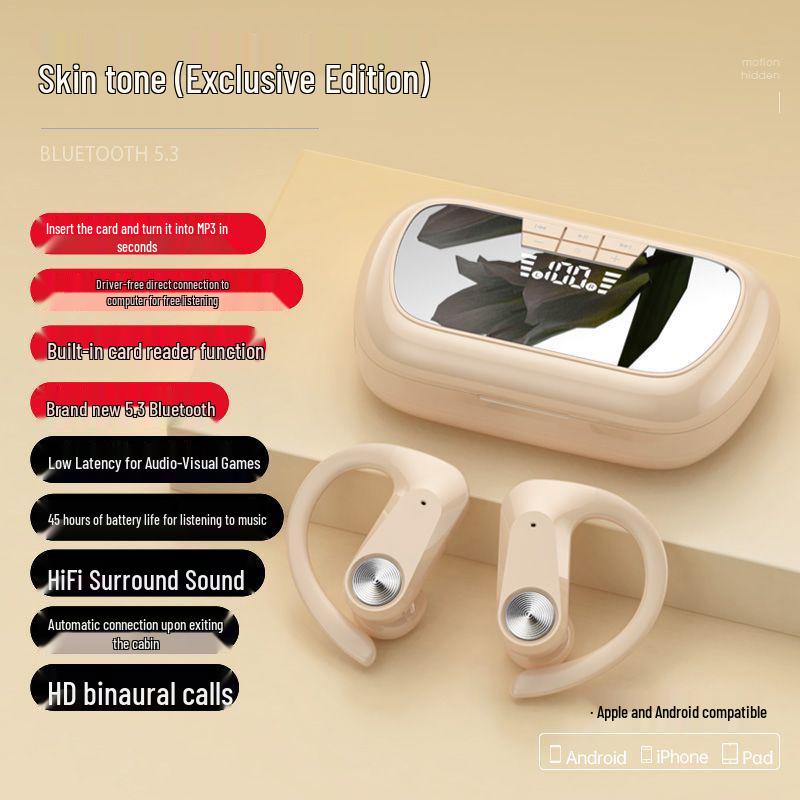 All-in-One Over-Ear Bluetooth Headphones with MP3 Player & Card Slot for Sport, Compatible with Apple & Android Devices