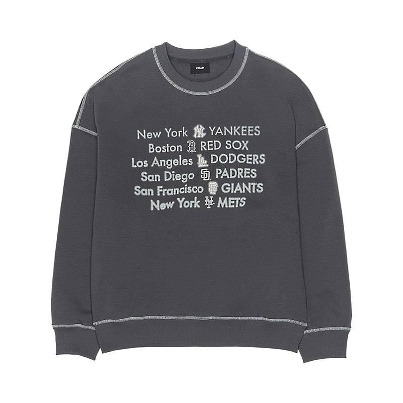 MLB Sweatshirts Unisex Charcoal Gray Crew Neck Moderate 3AMTB1354-00CGS L