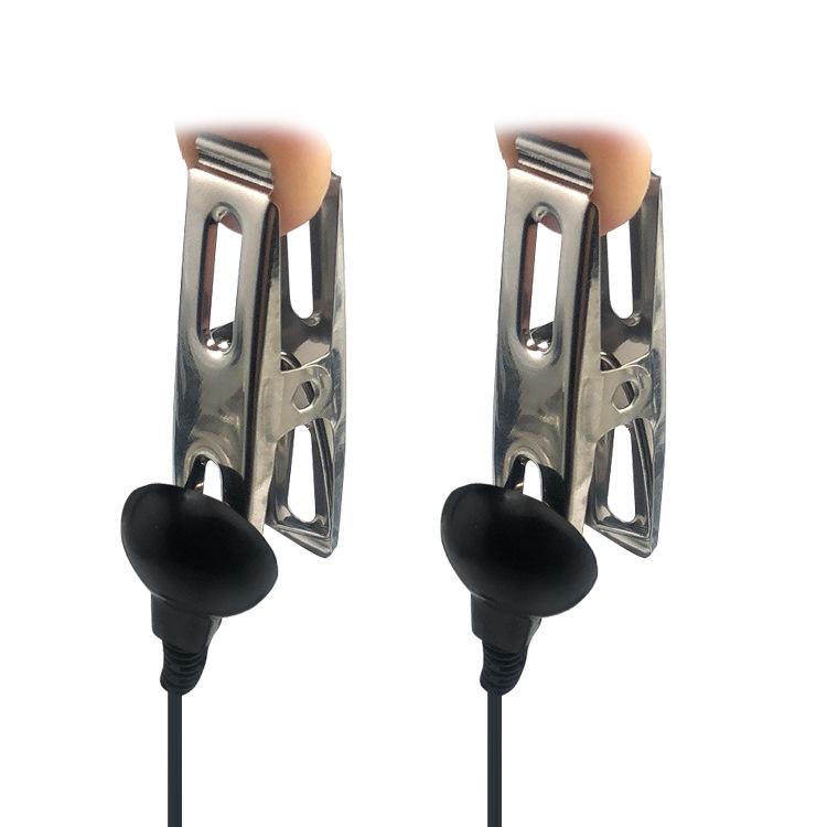 Cleme pentru mamelon cu electroșoc Agrafe Bondage pentru sâni Reținere Fetiș Blocare penis Jucărie sexuală cu tematică electrică