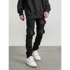 American High Street Vibe Trendy Brand Ripped Patch Jeans Men's Slim Fit Small Feet Design Sense Retro Casual Pants