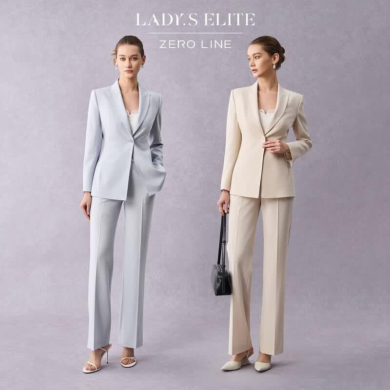

LadyS Elite Women s Solid Slim-Fit Suit Set L