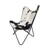 Arm Chair - Black & White Leather Relaxing Chair –Leather Butterfly Chair
