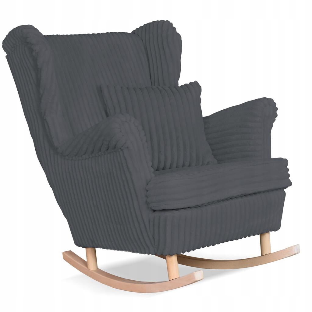 Fotel uszak Rene bujany skandynawski Family Meble sztruks ciemny szary TOP