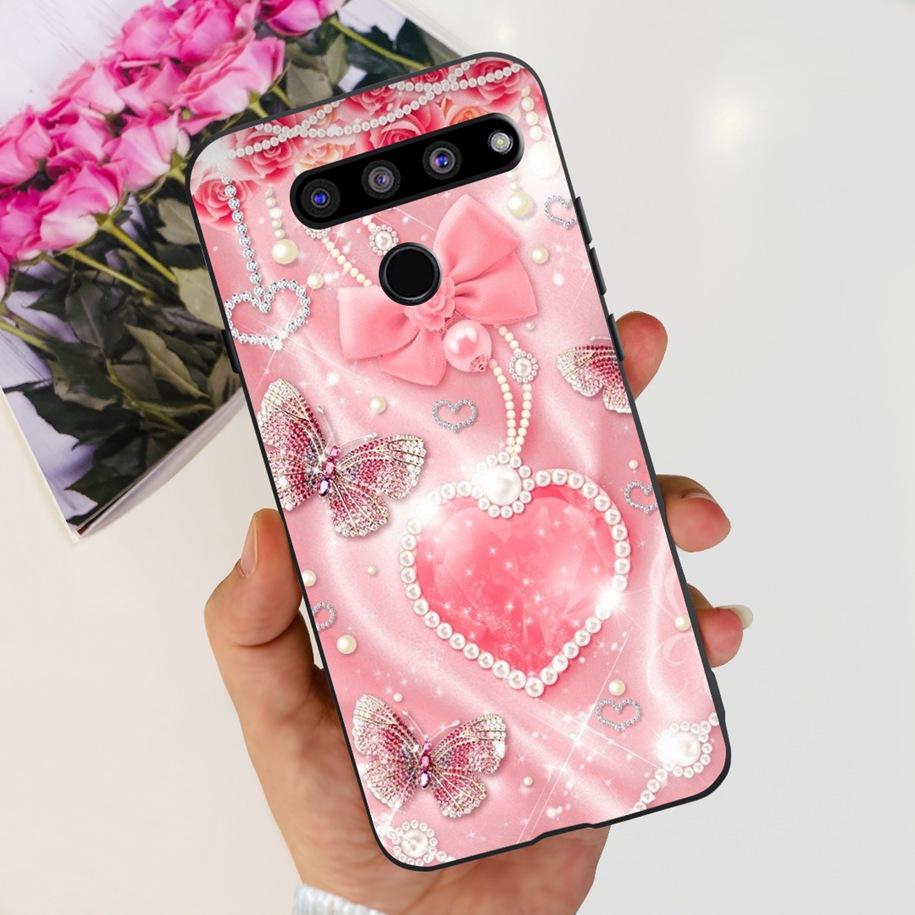 For LG V50 ThinQ 5G Case LM-V500EM Phone Cover Fashion Flower Butterfly Soft Silicone Back Cover For LG V40 V50s Thinq 5G Bumper