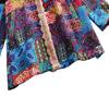 Warm Winter Hooded Plush Coat Vintage Women Linen Printed Medium Length Wind Coat