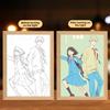 23cm/9.06in Jump in Anime Series Color 3D Mirror Light Painting Led Photo Frame Lamp Peripherals Led Night Display Bedroom Decor