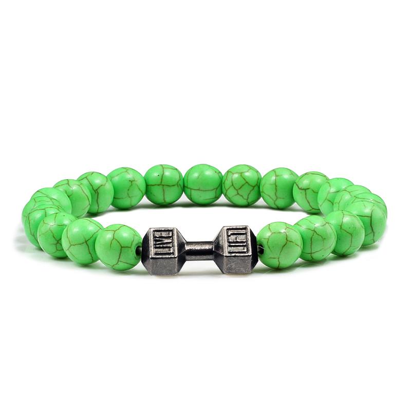 14 Style Dumbbells Lava Stone Beads Bracelets Bangles Women Jewelry Men Bracelet Metal Accwssories Bileklik Couple Pulseras