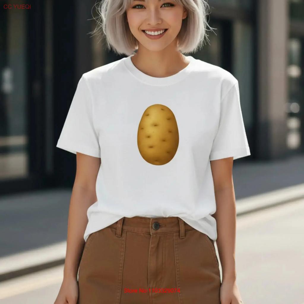 Potato Vegetable Minimalist StateUnisext T Shirt vintage Washed Unisex fashion Comfortable Top For Everyday Wear designer clothes