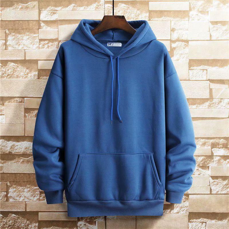 Felpa con cappuccio unisex in velluto plus a vestibilità ampia - Stile coreano primavera/autunno, tinta unita