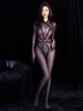 Sexy Women Oil Glossy Shiny Elastic Bodysuit Bandage Open Crotch Sexy Tights Jumpsuits Cosplay Maid Leotard With Rope Cord