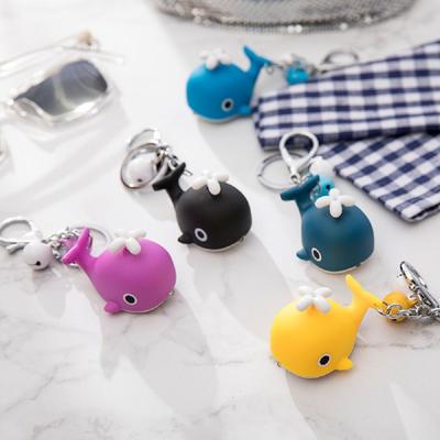Porte-clés lumineux avec sons de baleine marine Mignon Animal de dessin animé Créatif Porte-clés Pour Petit Cadeau
