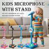 Gold Toy Kids Cartoon Music Microphone With Stand Can Connect With Mp3,Real Echo Sounds Toys Gift