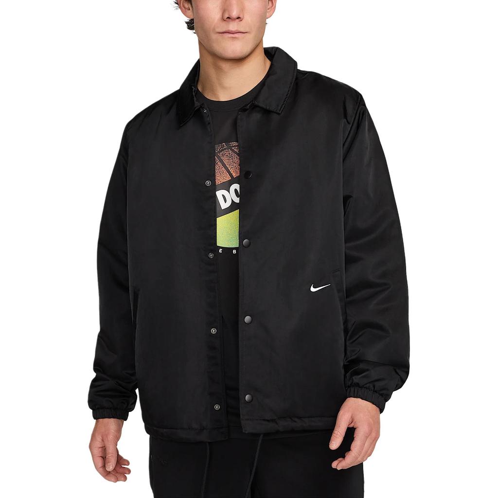 Nike Weit geschnittene Baumwolljacke mit langem Ärmel und Aufdruck Herrenjacken Schwarz HJ3876-010