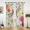 Spring Flower Plant Vanilla Wildflower Curtains for Bedroom Living Room Drapes Kitchen Kid's Room Window Curtain Home Decor