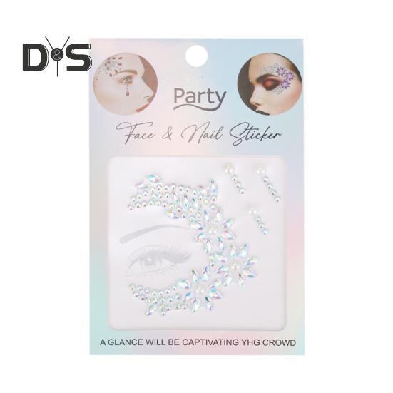 

Наклейки на лицо и глаза для женщин, самоклеящиеся стразы, макияж, татуировки, наклейки для ногтей для украшения вечеринки на Хэллоуин C