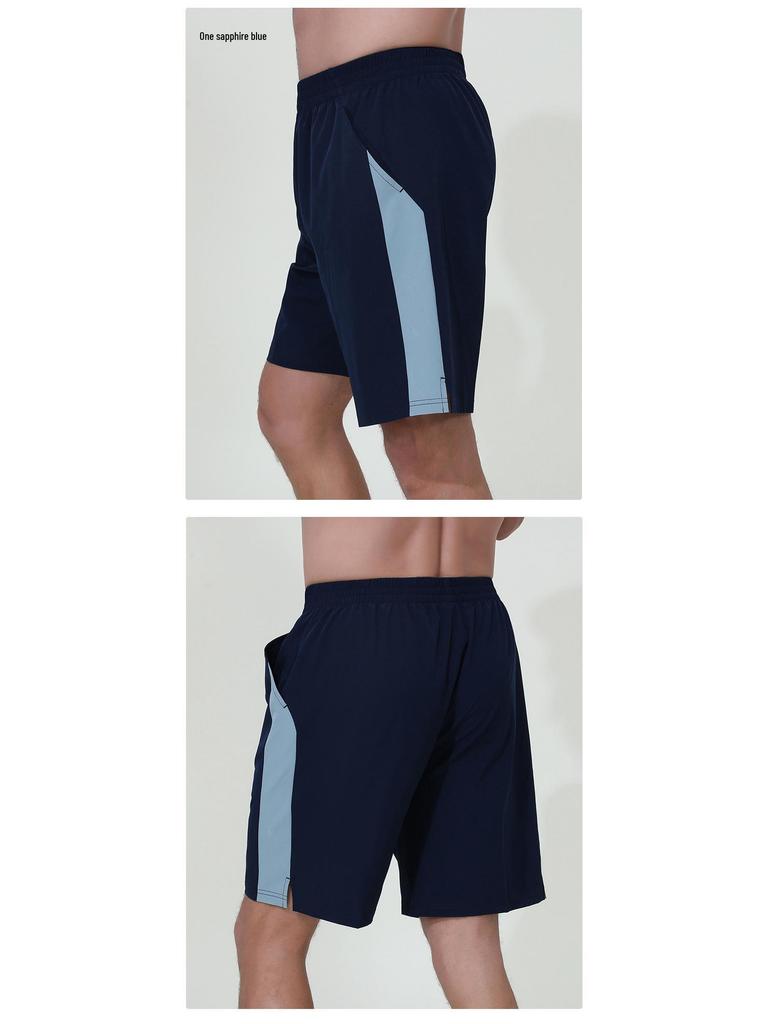 Men's Lightweight Quick-Dry Color-Block Running Shorts - Moisture-Wicking, Breathable, Loose Fit for Summer