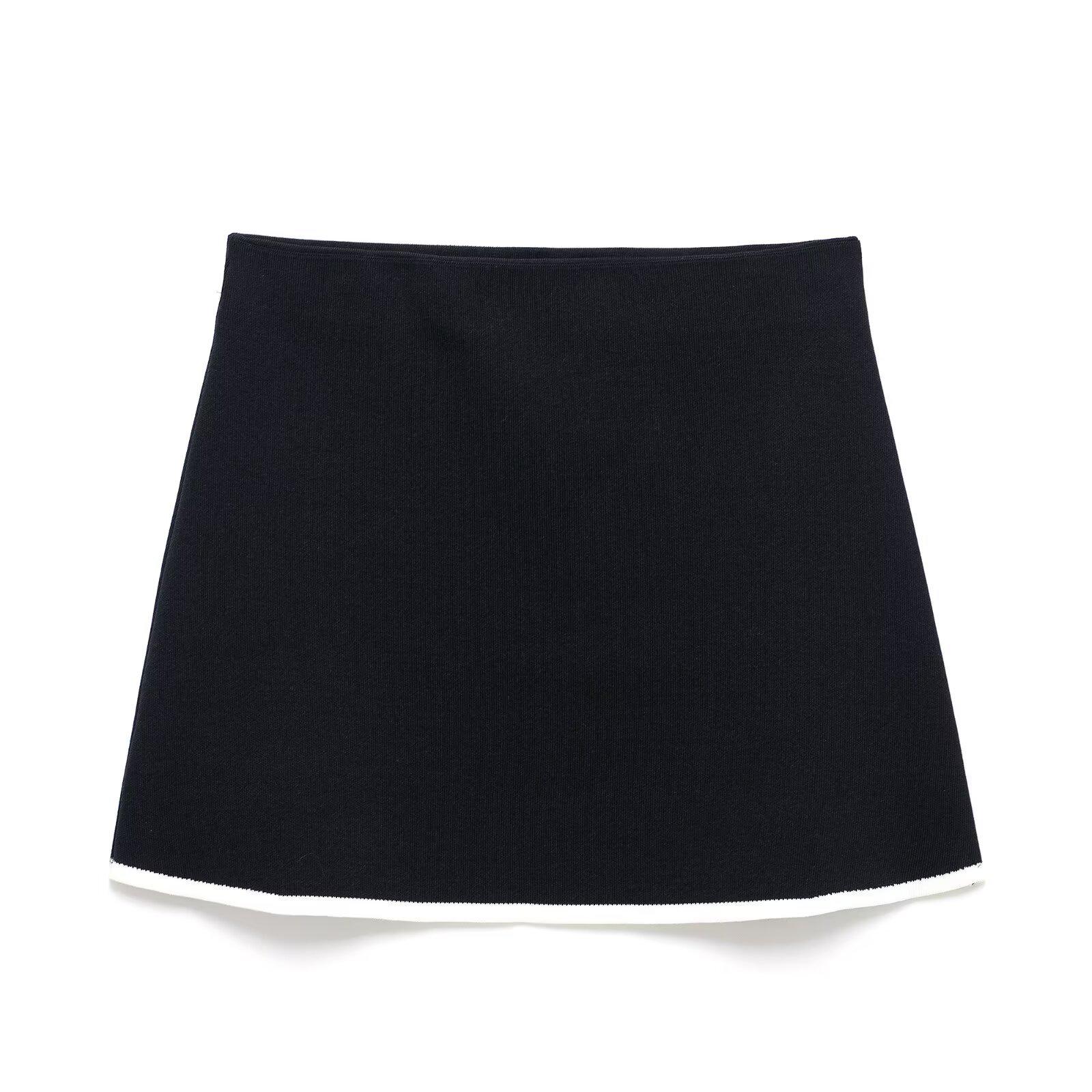 

Весна 2025 Женский трикотажный кардиган с длинными рукавами и комплект юбки миди в европейском и американском стиле Small