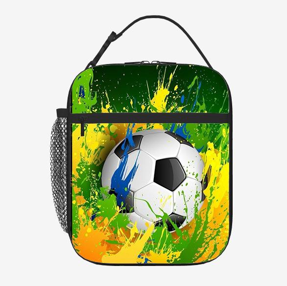 Football Meal Bag Whole Body Printing Boys And Girls Kindergarten Junior High School Primary School Children Ice Bag Insulation Bag