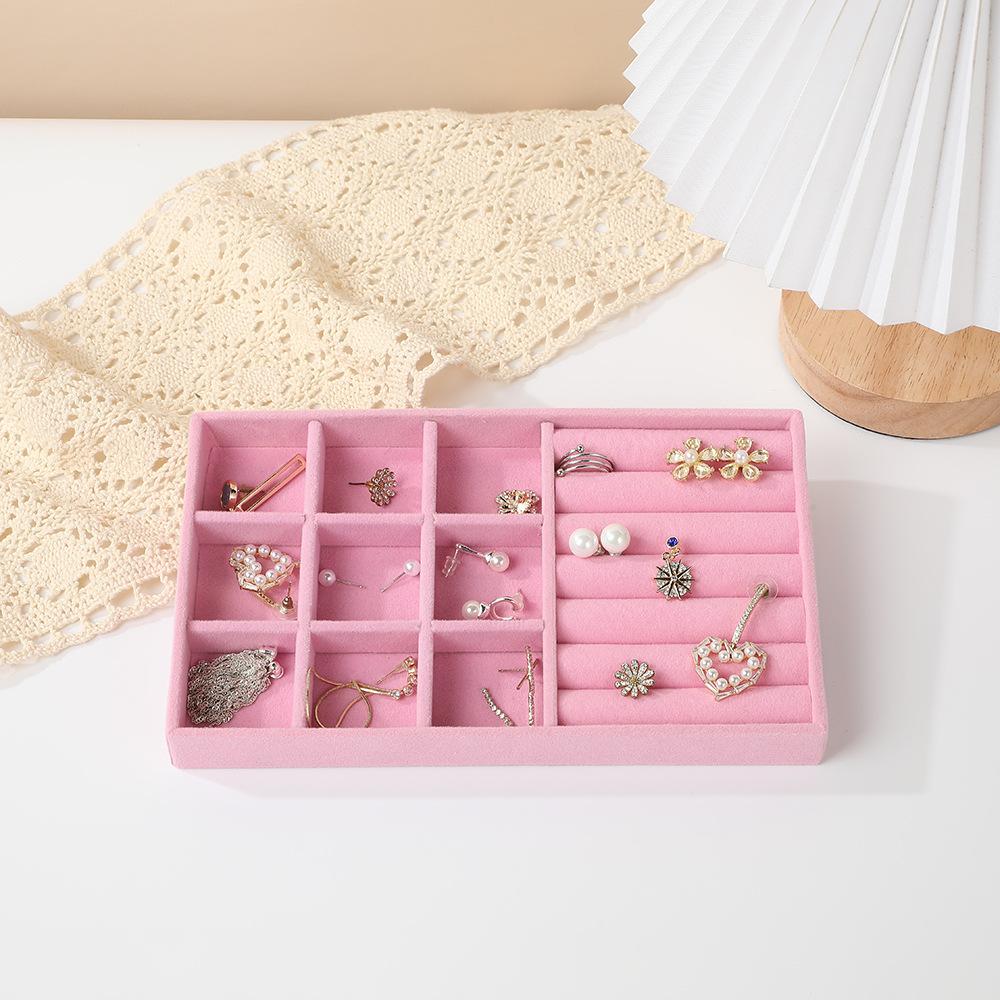 1PC, Flocking Jewelry Box Jewelry Tray, Color: Pink