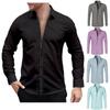 Camisa Casual de Cuatro Estaciones para Hombre Corte Slim Edición Negocios Diseño de Cremallera Anti-Acceso
