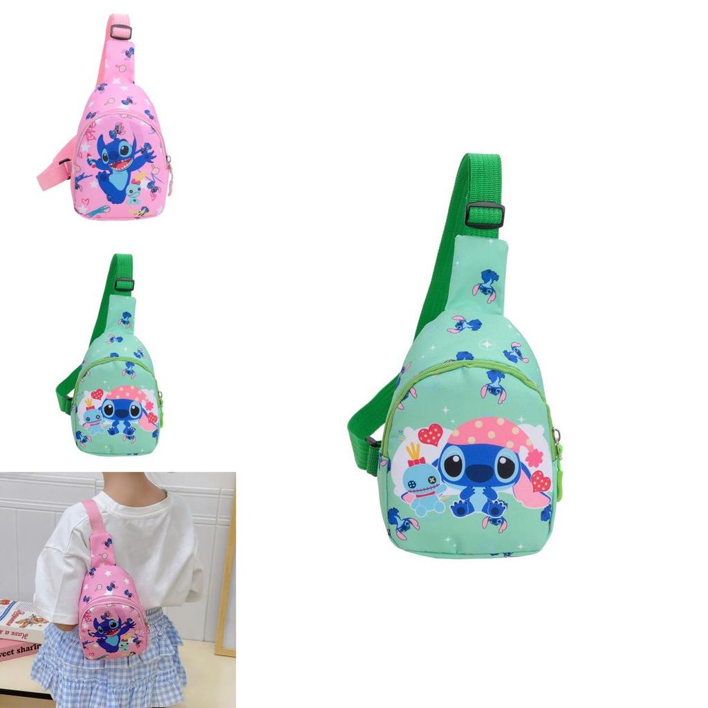 Childrens Cartoon Stitch Print Design Oxford Fabric Shoulder Bag With Breathable Nylon For Kindergarten Kids
