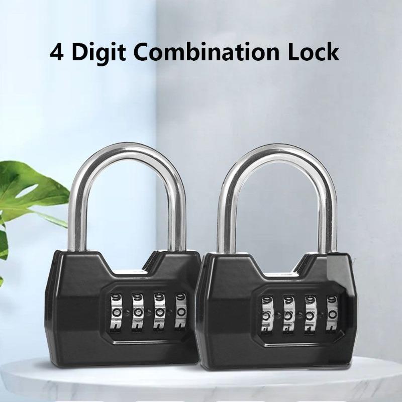 Portable 4 Dial Digit Combination Lock Weatherproof Protection Security Padlock Outdoor Gym Safety Code Lock.