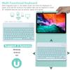 Kabellose BT-Tastatur, USB-Tastatur mit PU-Leder-Schutzhülle für Tablet, kompatibel mit iPad Air
