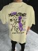 Mens Street 100 Cotton Shortsleeved Tshirt Purple White Bear Loose Casual Outing Clothing Graffitiinspired Comfortable Wear