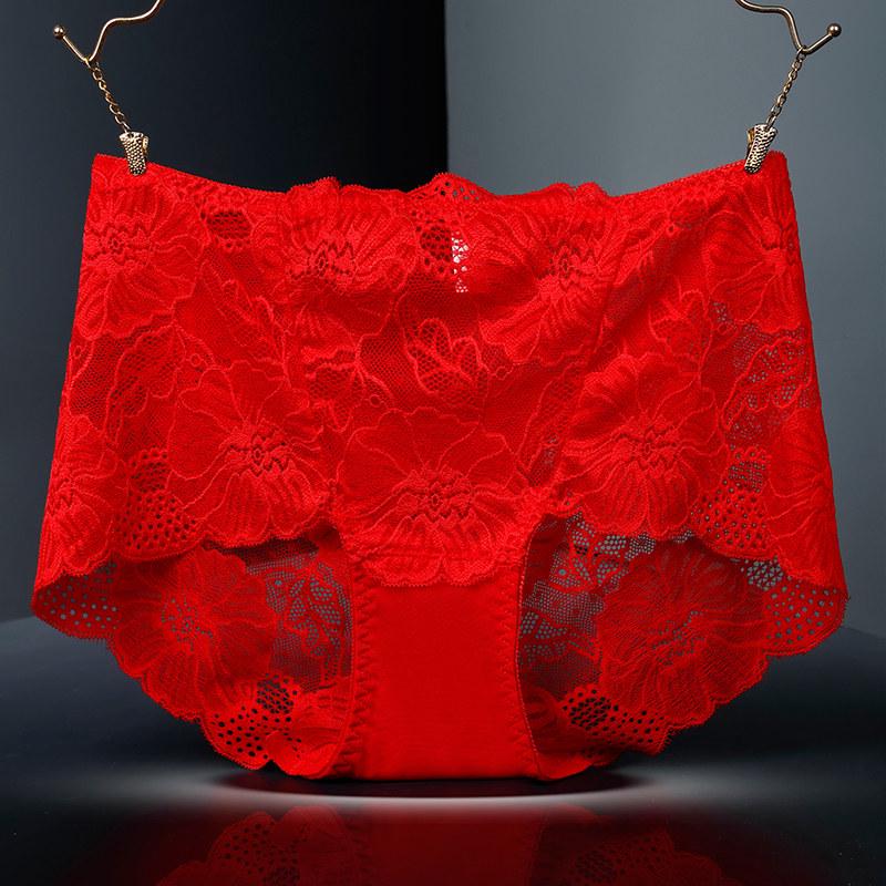 

Yu Mei 319 Women s Plus Size High Waist Lace Trim Cutout Panties M