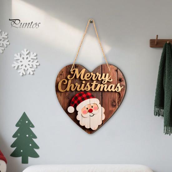 Festive Cartoon Santa Deer Ornaments Christmas Wooden Pendant, Decorative Reindeer/Santa Claus/Gnome Pattern Hanging Sign, Welcome Sign with Childlike