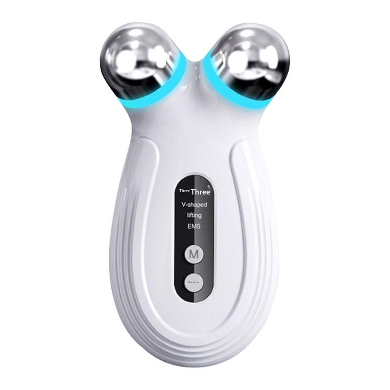 Microcurrent Face Massager With Dual Metal Heads Ems Facial Device For Skin Care And Contouring Use At Home Or Salon